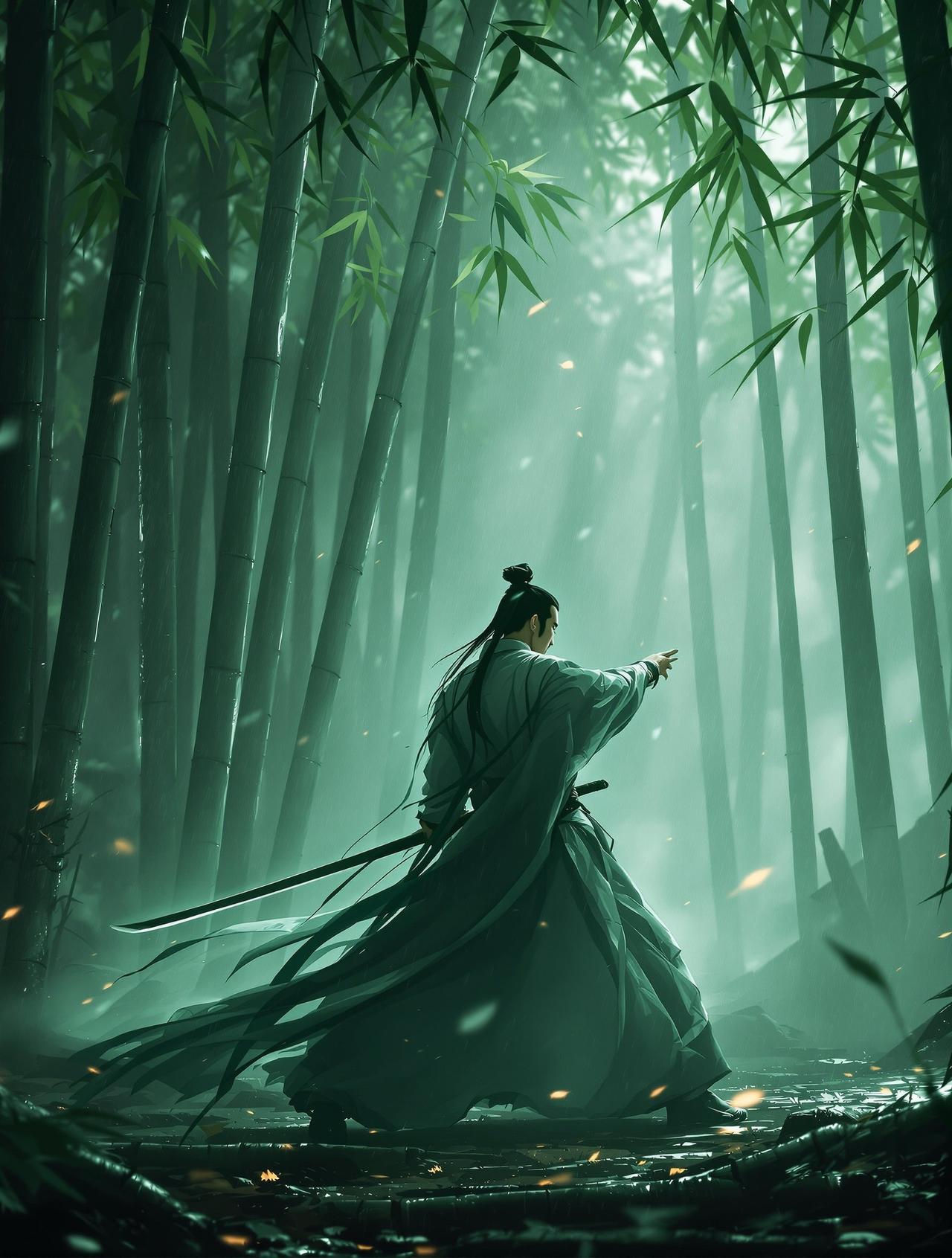 亚洲不卡出品《江湖夜雨》高清海报